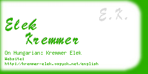 elek kremmer business card